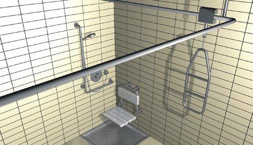 Оснащение душевой зоны в бане для людей с ограниченными возможностями