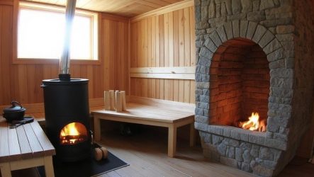 Сауна с дровяной печью и открытой каменкой: нюансы эксплуатации